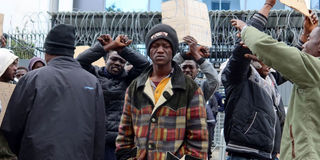 African migrants protest in Tunisia