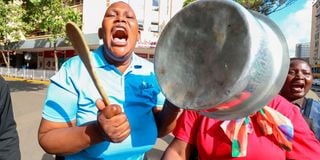 A protestor during Kenya demonstrations