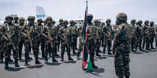 Kenyan soldiers in the city of Goma, eastern DR Congo