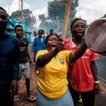 Protesters during a mass demonstration Nairobi