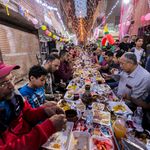 Muslims in Egypt feasting