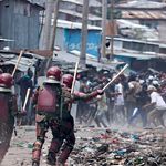 Anti-riot police confront demonstrators in Nairobi