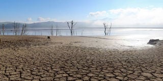 Sidi El Barrak dam with depleted water levels