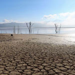 Sidi El Barrak dam with depleted water levels
