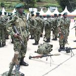 Ugandan soldiers gather at Bunagana borde