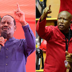 Julius Malema (left) and Kenya’s Raila Odinga