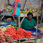 A vegetable trader in Mombasa, Kenya