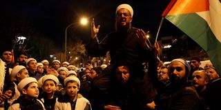 Pro-Palestinian demonstrators in Ankara 