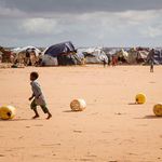 Somali refugee children Dadaab camp in Kenya