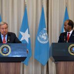 UN chief Antonio Guterres and Somalian President Hassan Sheikh Mohamud 