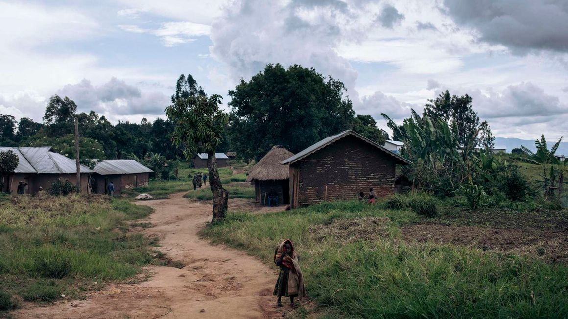 A girl walks around Kishishe in eastern