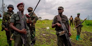 M23 rebels in Kibumba, eastern DR Congo