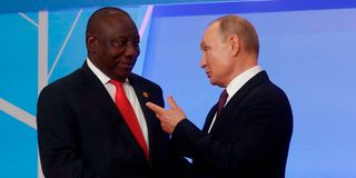 South Africa President Cyril Ramaphosa and Russian President Vladimir Putin 