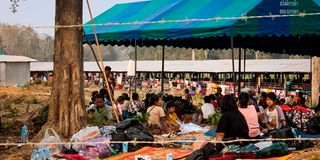 People fleeing fighting in Myanmar