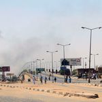Smoke rises above buildings in Khartoum 