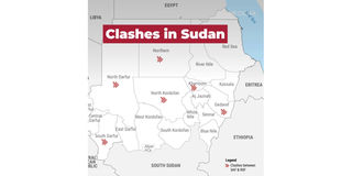 areas experiencing clashes in Sudan