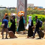 People fleeing Khartoum, Sudan
