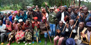 Residents of Kibumba in a meeting with KDF soldiers