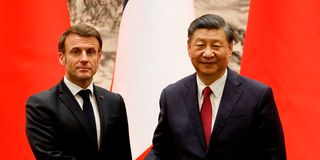 French President Emmanuel Macron and Chinese counterpart Xi Jinping 