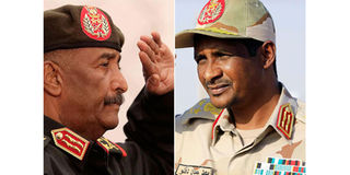 Sudan rmy chief al-Burhan and RSF's Daglo Hemedti