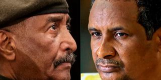 Sudan's Army chief Abdel Fattah al-Burhan and RSF commander Mohamed Hamdan Daglo (Hemedti)