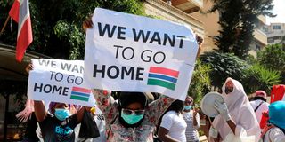 Gambian migrant workers protest in Beirut 