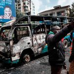 A bus that was burnt in Nairobi on May 2, 2023 