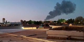 Smoke billows in Khartoum on May 6, 2023