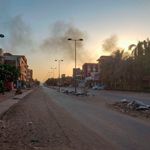Smoke rises in southern Khartoum 