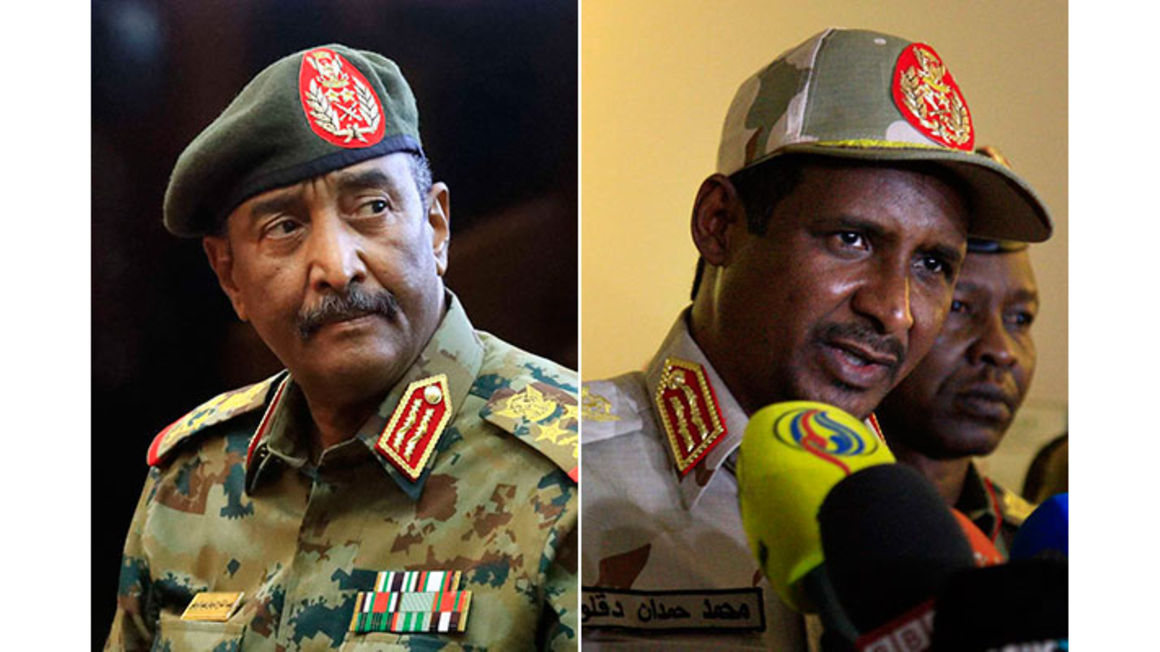 Sudan's rival generals al-Burhan and Hemedti