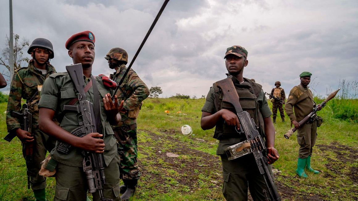 M23 rebels in Kibumba, eastern DR Congo