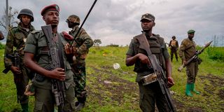 M23 rebels in Kibumba, eastern DR Congo