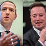 Facebook founder Mark Zuckerberg SpaceX, Twitter Tesla CEO Elon Musk. 