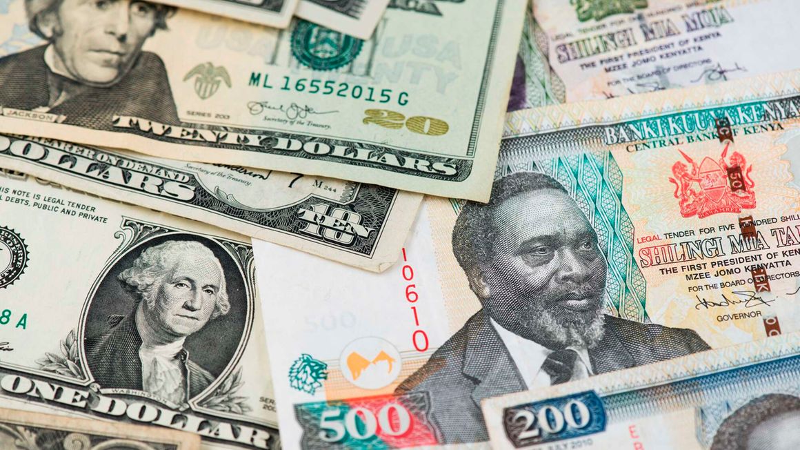 US dollars and Kenya shilling notes