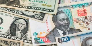 US dollars and Kenya shilling notes