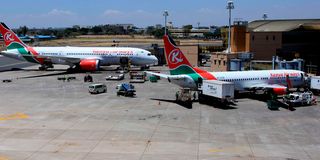 Kenya Airways planes at JKIA