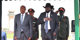 Abdel Fattah al-Burhan and Salva Kiir.