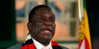 Zimbabwe President Emmerson Mnangagwa.